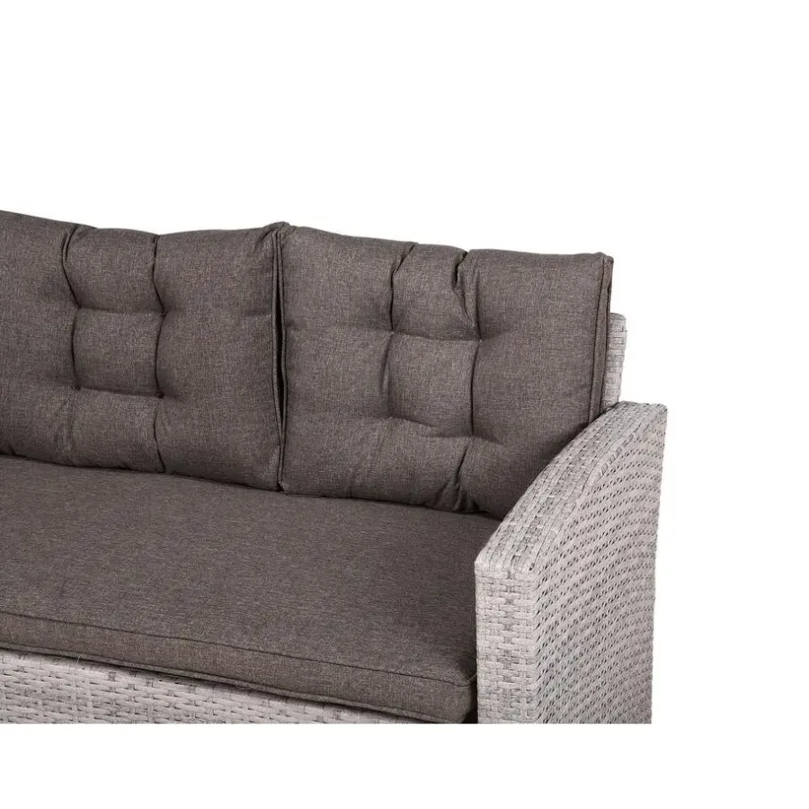 Beliani VITERBO - Loungeset voor 8 - Grijs - PE rotan