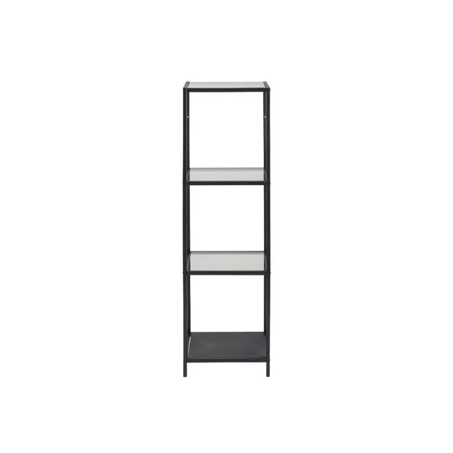 Leen Bakker Vitrinekast Jelling - glas/zwart - 119,5x35x37 cm