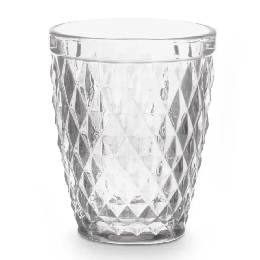 Waterglazen-Vivalto Drinkglazen/waterglazen Diamonds - glas - 6x - 250 ml