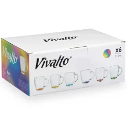 Koffieglazen-Vivalto Koffie/thee glazen - 6x stuks - glas - met tint - 310 ml