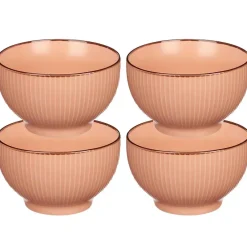 Vivalto schaaltjes/kommetjes - porselein - zalm roze - D14 cm