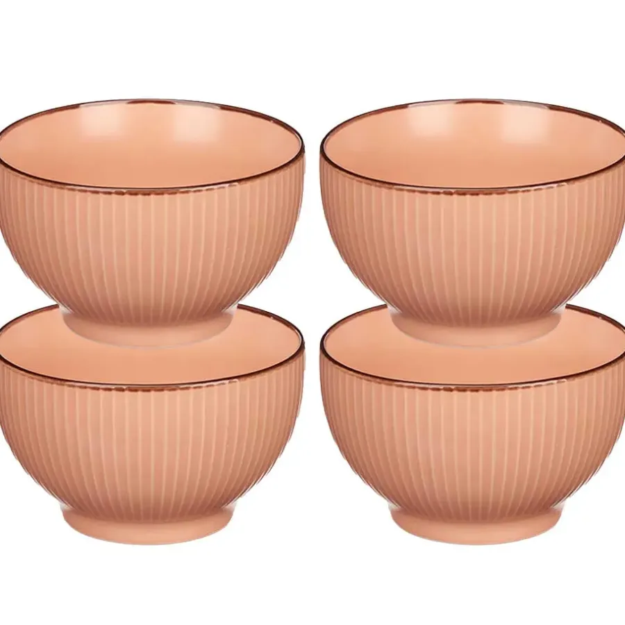 Vivalto schaaltjes/kommetjes - porselein - zalm roze - D14 cm