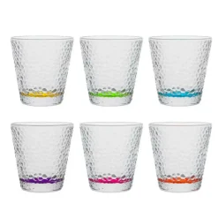 Waterglazen-Vivalto Waterglazen/drinkglazen - 6x - kleurenmix - 310 ml - 9 cm