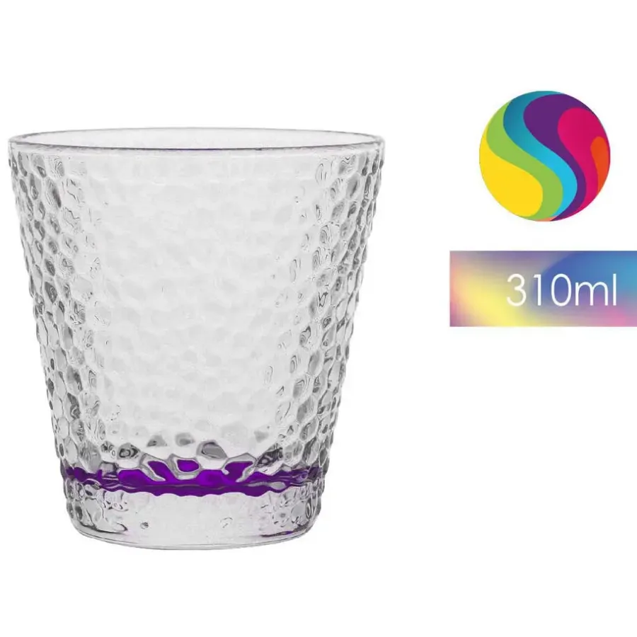 Waterglazen-Vivalto Waterglazen/drinkglazen - 6x - kleurenmix - 310 ml - 9 cm