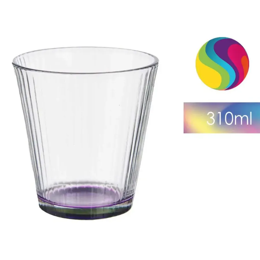 Waterglazen-Vivalto Waterglazen/drinkglazen - 6x - kleurenmix - 310 ml - 9 cm