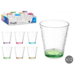 Vivalto Waterglazen/drinkglazen - 12x - mix - 375 ml - 10 cm