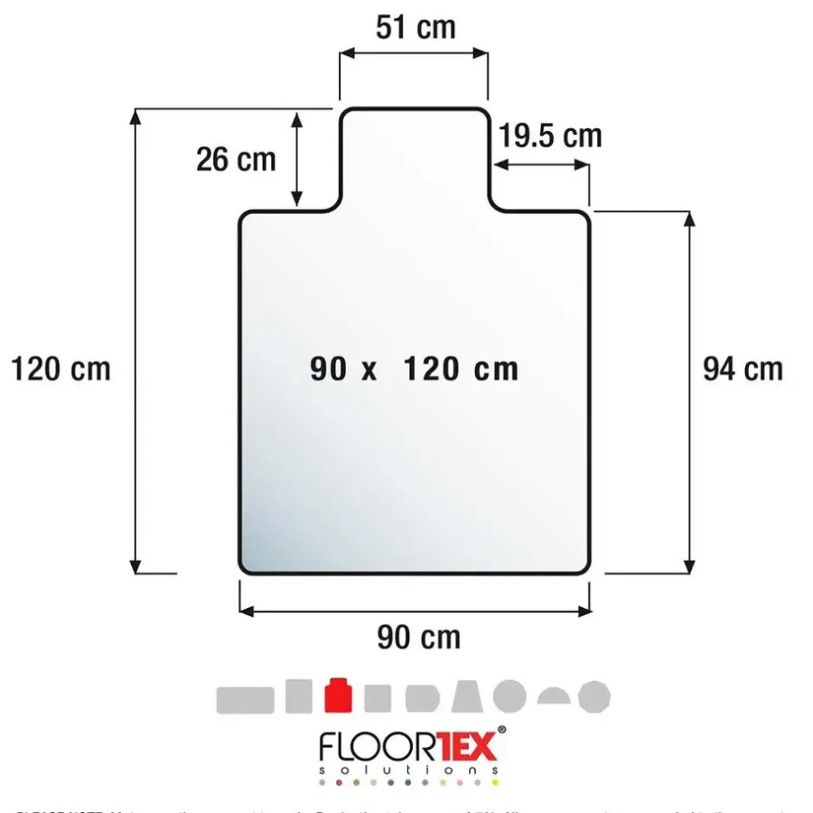 Vloerbescherming-Floortex Vloerbeschermer met uitsparing - Antistatisch PVC - Harde vloer - 90x120 cm