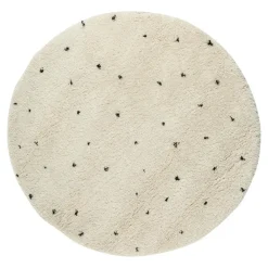 Interieur05 Vloerkleed Kinderkamer stip - Wit/Zwart - Dots - - Rond 160 Ø