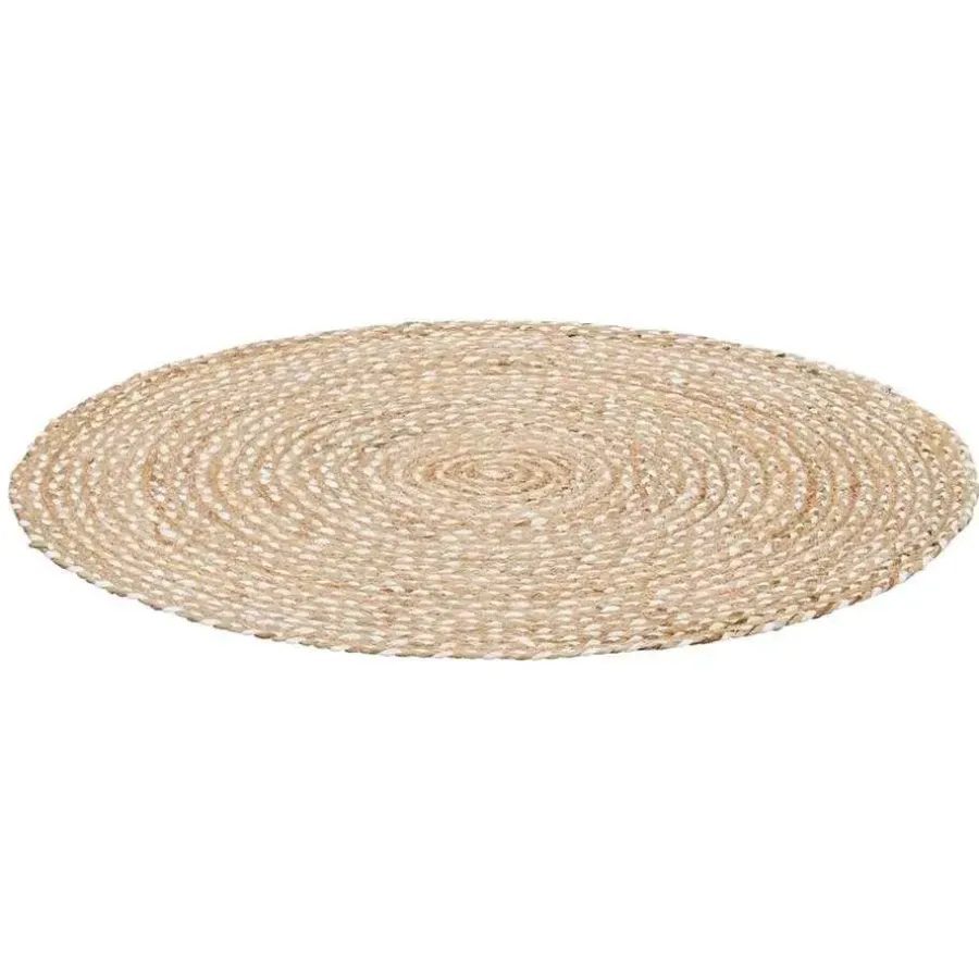 Vloerkleden|Jute Vloerkleden-Leen Bakker Vloerkleed Madras - naturel - Ø100 cm
