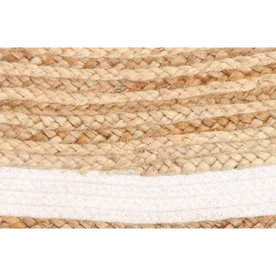 Ronde Vloerkleden|Jute Vloerkleden-Giga Living Vloerkleed Rond - Naturel/Wit - Ø200cm - Vloerkleed Jaipur