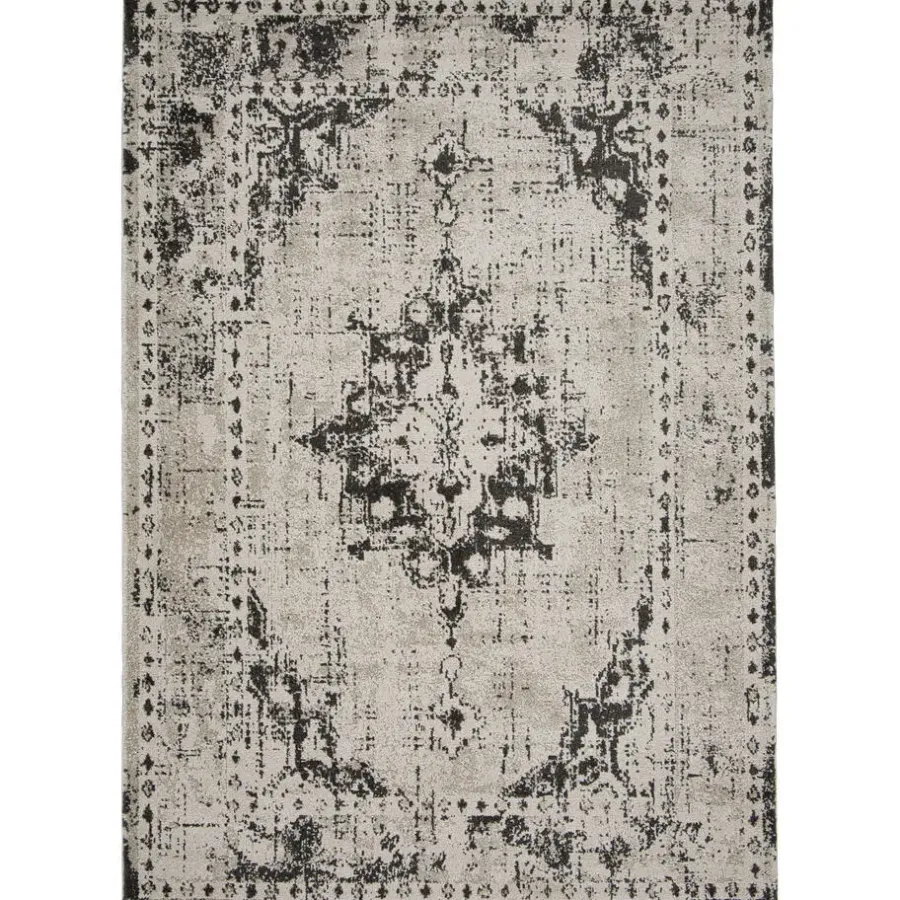 Hoogpolige Vloerkleden-Leen Bakker Vloerkleed Urali - lichtgrijs/antraciet - 200x290 cm