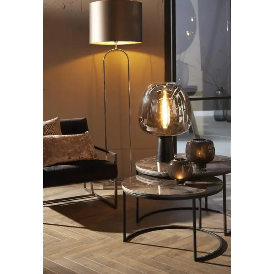 Staande Lampen-Light & Living Vloerlamp Jamiri - Zwart - 30x15x142cm