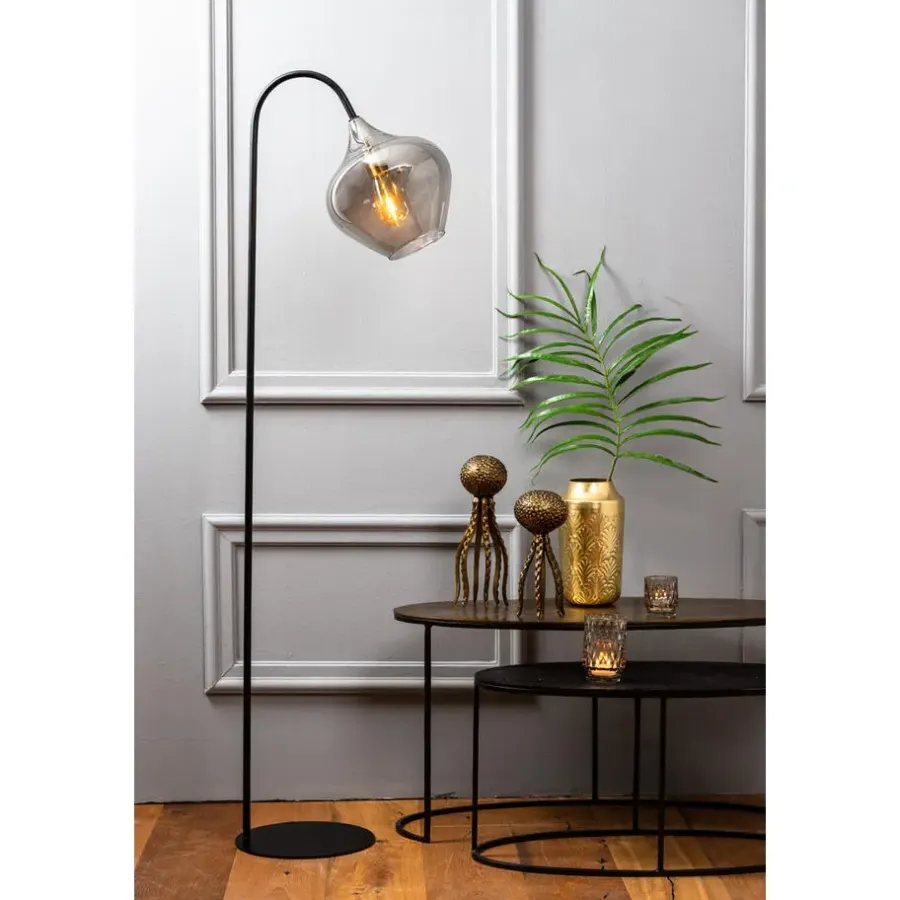 Staande Lampen-Light & Living Vloerlamp Rakel - Zwart - 45x28x160cm
