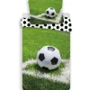 1-Persoons Dekbedovertrekken-Merkloos Voetbal Dekbedovertrek Corner - Eenpersoons - 140 x 200 cm - Groen