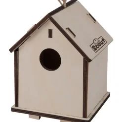 Merkloos Vogelhuisje - 2-in-1 - houten nestkastje - 14 x 19 cm