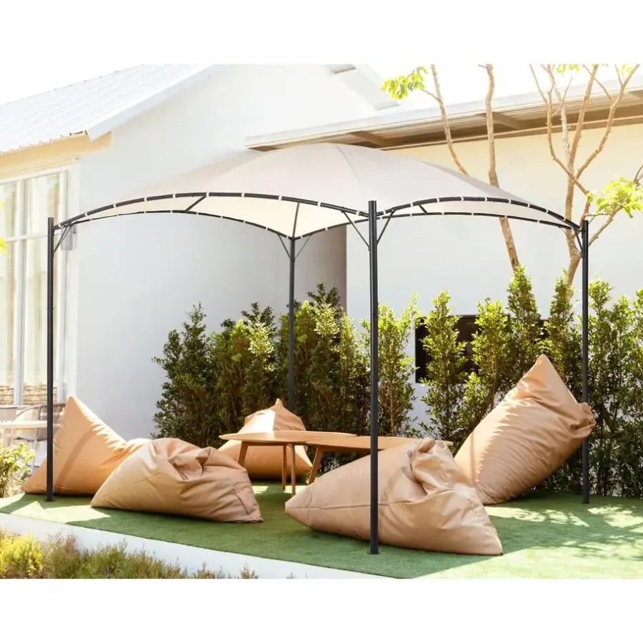 Terrasoverkappingen-Beliani VOMERO - Tuinpaviljoen - Beige - Staal