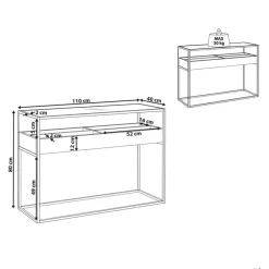 Beliani WACO - Consoletafel - Zwart - Metaal