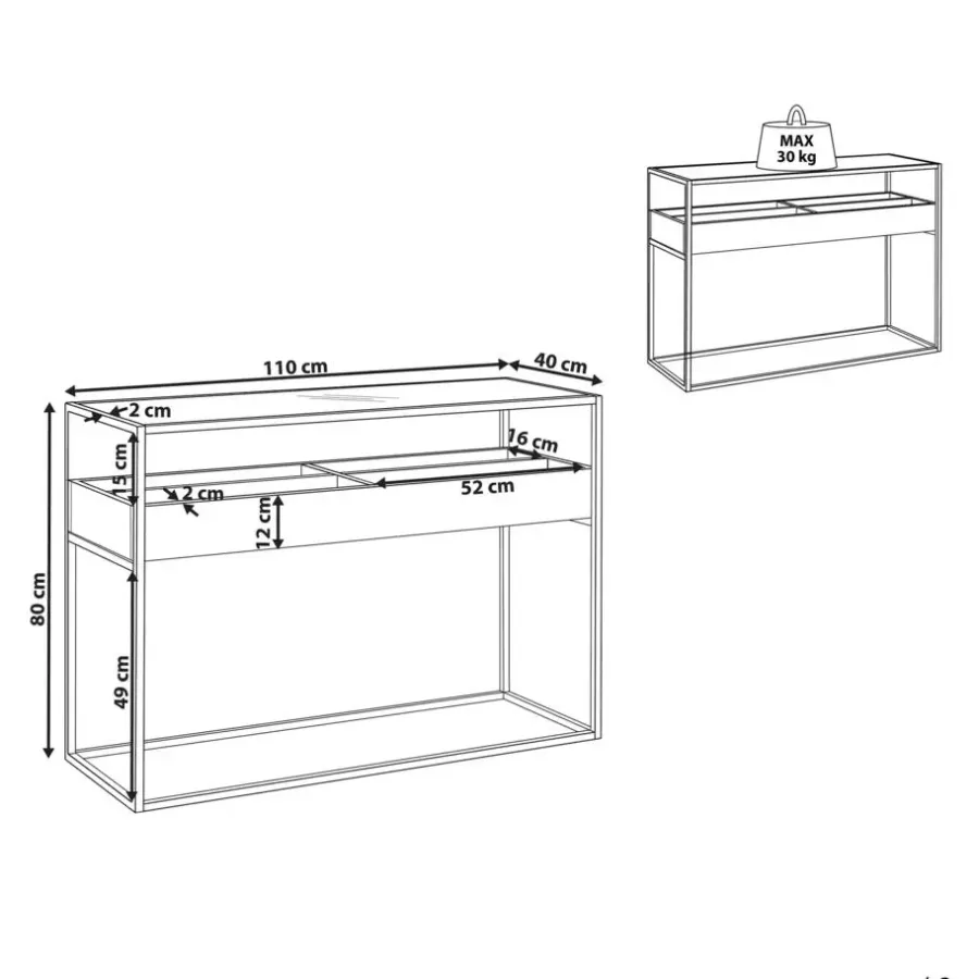 Beliani WACO - Consoletafel - Zwart - Metaal