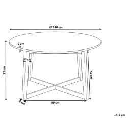 Ronde Eettafels-Leen Bakker WAIPORI - Eettafel - Donkere houtkleur - 140 cm - MDF