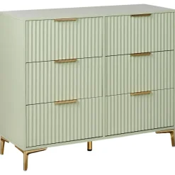 Ladekasten|Ladekasten-Leen Bakker WALCOTT - Ladekast met 6 lades - Lichtgroen - MDF
