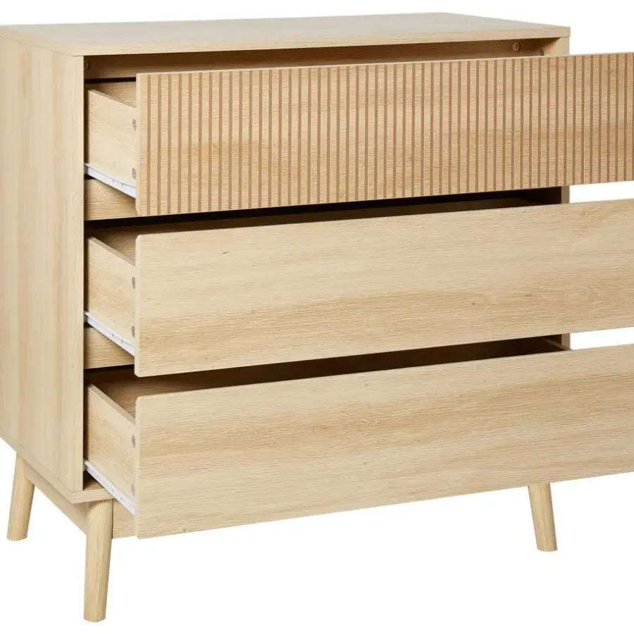 Ladekasten|Ladekasten-Leen Bakker WALES - Ladekast 3 lades - Lichte houtkleur - MDF