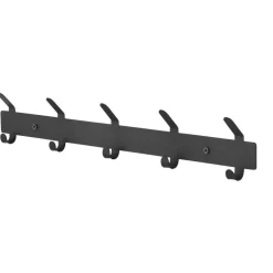 Kapstokken-ACAZA Wand Kapstok in Metaal, Hangende Muurkapstok van 49 cm Lang met 10 Haken, Zwart