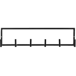 Leen Bakker Wandhaak Aken 6 haaks - zwart - 12x50x8 cm