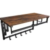 Merkloos Wandkapstok - vintage - 5 haken - 66x27x30 cm - vintage bruin