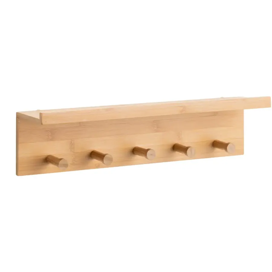 Leen Bakker Wandkapstok Hazel - naturel - 12x49x9,5 cm