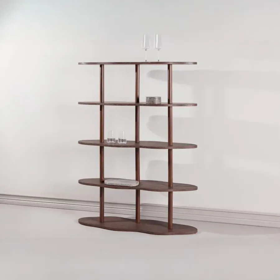 Fjôrd Wandkast Donkerbruin - 105x30x140cm - Moln
