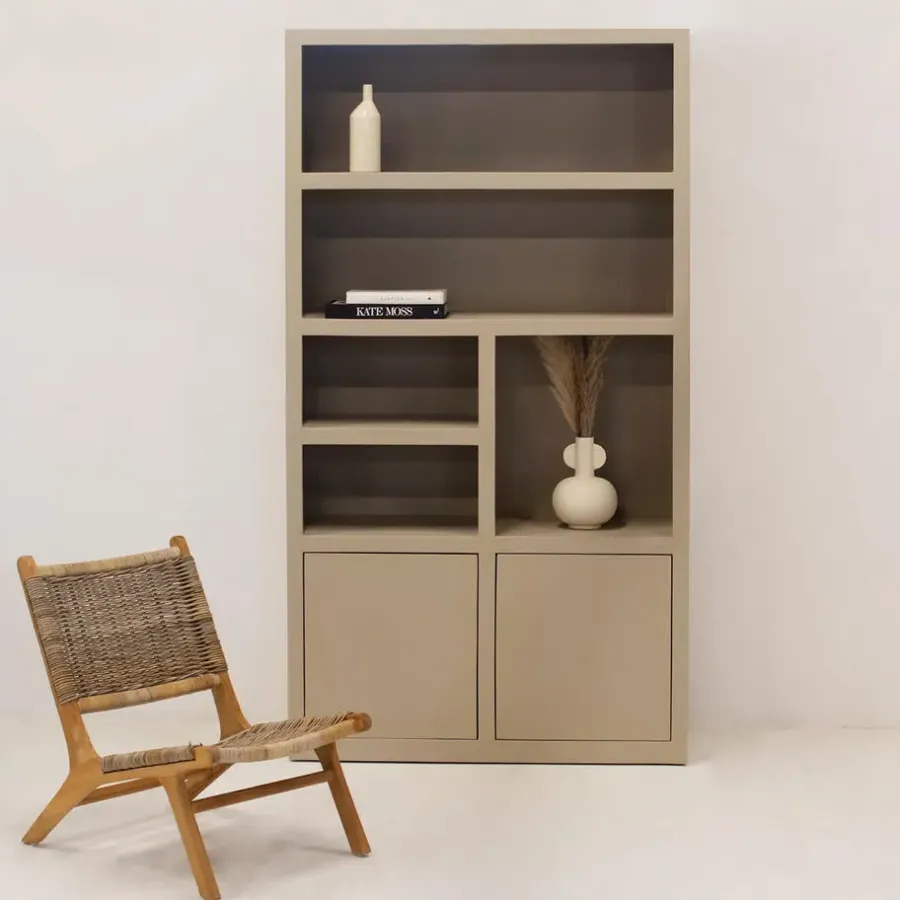 Wandkasten-Giga Meubel Wandkast Hardhout Beige - 120x45x220cm - Xander