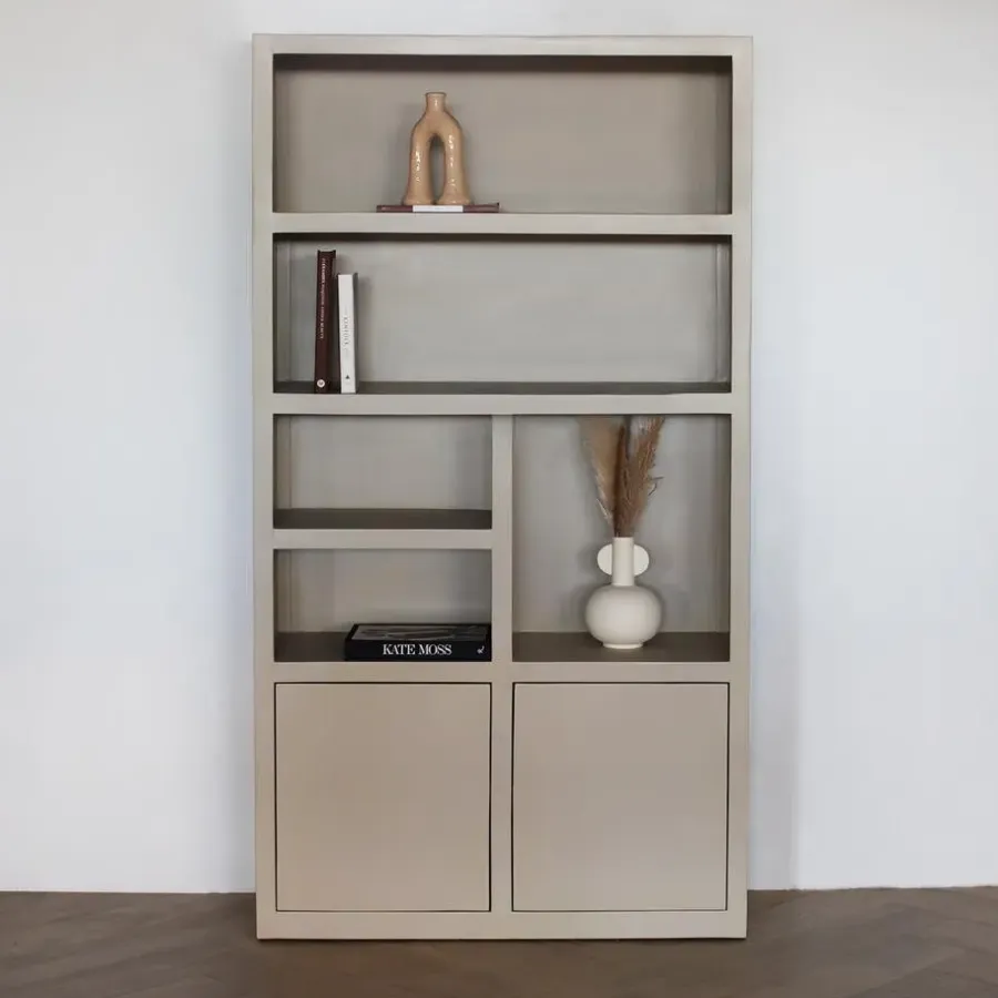Wandkasten-Giga Meubel Wandkast Hardhout Beige - 120x45x220cm - Xander