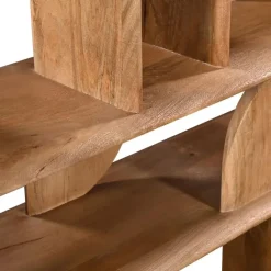 Wandkasten-Giga Meubel Wandkast Naturel Mangohout - Open - 170x35x140cm - Solis