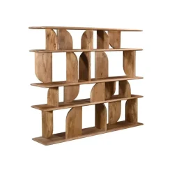 Wandkasten-Giga Meubel Wandkast Naturel Mangohout - Open - 170x35x140cm - Solis