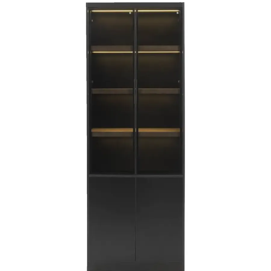 Leen Bakker Wandkast Virgil - zwart - 220x80x40 cm