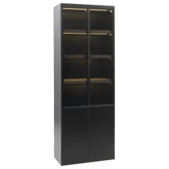 Leen Bakker Wandkast Virgil - zwart - 220x80x40 cm