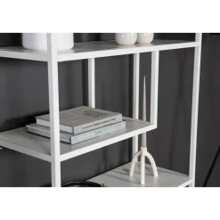 Fjôrd Wandkast Wit Staal - 85x35x190cm - Staal