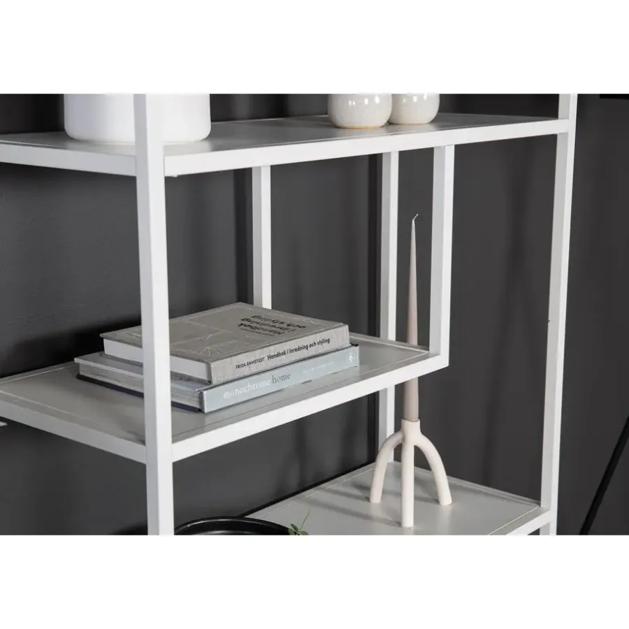 Fjôrd Wandkast Wit Staal - 85x35x190cm - Staal