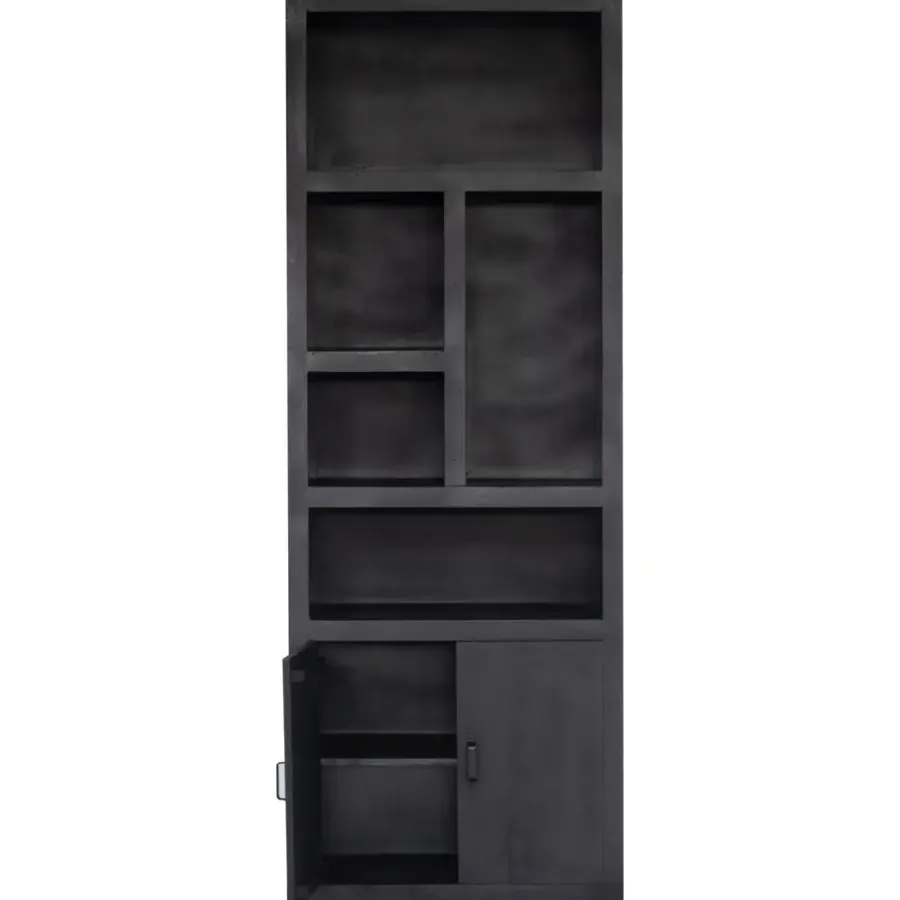 Wandkasten-Giga Meubel Wandkast Zwart - 80x45x220cm - Kast Xander