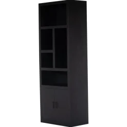 Wandkasten-Giga Meubel Wandkast Zwart - 80x45x220cm - Kast Xander