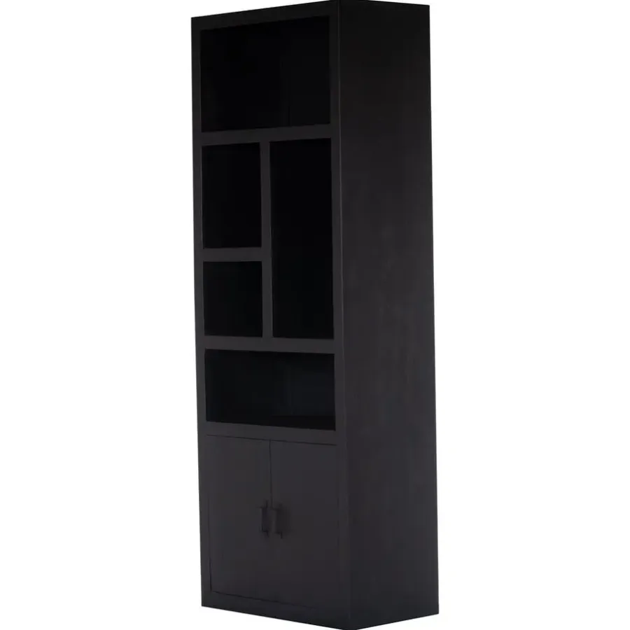 Wandkasten-Giga Meubel Wandkast Zwart - 80x45x220cm - Kast Xander