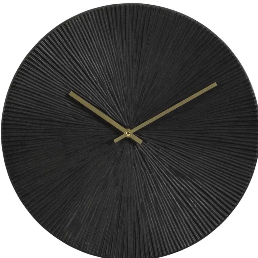 Klokken-Leen Bakker Wandklok Malaga - zwart MDF - Ø40 cm