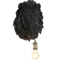 Light & Living Wandlamp Lion - Zwart - 33.5x19x40.5cm