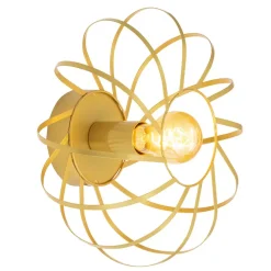 Wandlampen-Leen Bakker Wandlamp Pamplona E27 - goudkleur - 15xØ30 cm
