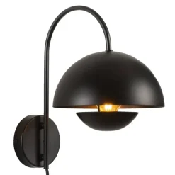 Wandlampen-Leen Bakker Wandlamp Yuki E27 - zwart metaal - 30x30x20 cm