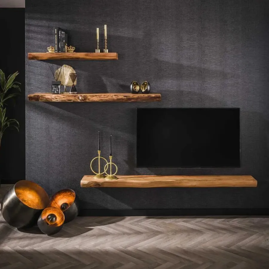 Wandplanken-Giga Living Wandplank Acaciahout 200cm - 200x25x8cm - Plank Tree