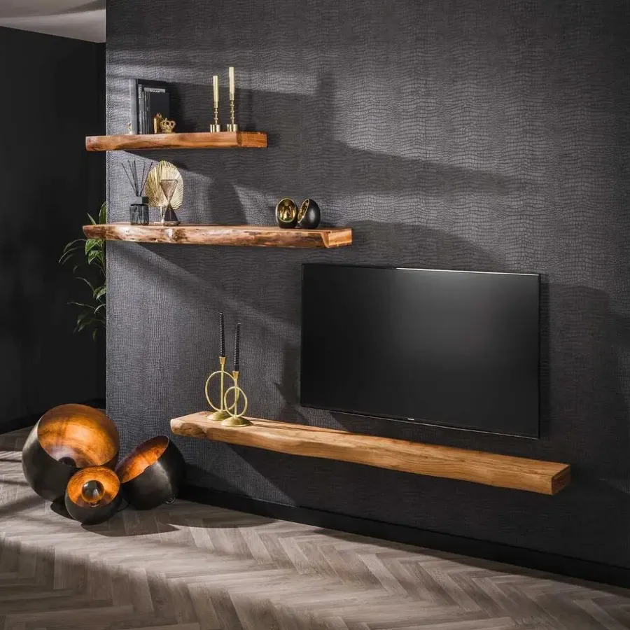 Wandplanken-Giga Living Wandplank Acaciahout 100cm - 100x25x8cm - Plank Tree