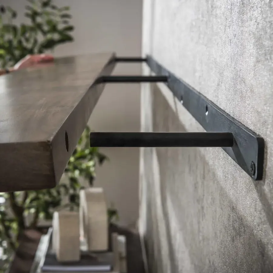 Wandplanken-Giga Living Wandplank Bruin Acaciahout - 120x20x4cm - Carve