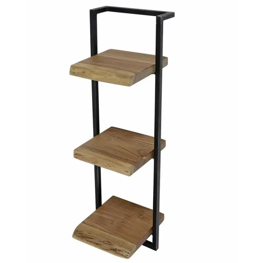 Wandplanken-Giga Living Wandplank Edge 100cm - Acaciahout & Metaal