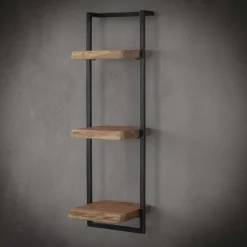 Wandplanken-Giga Living Wandplank Edge 100cm - Acaciahout & Metaal